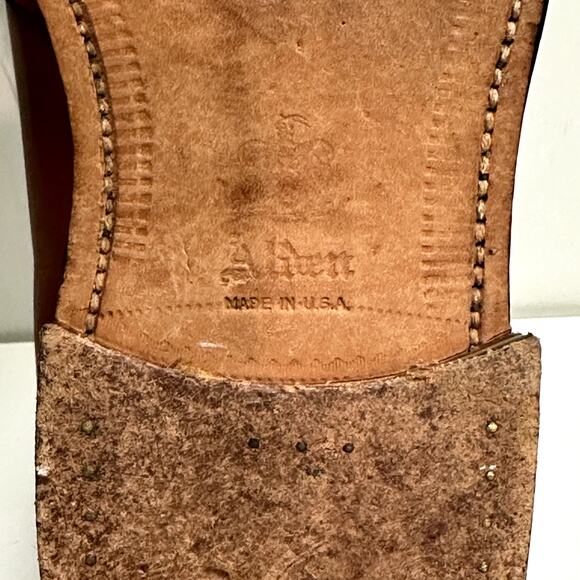 VERY GOOD Alden 685 Full Strap Slip-On Penny Loafer (Burnished Tan Calf) 9.5 A/C - Picture 9 of 13